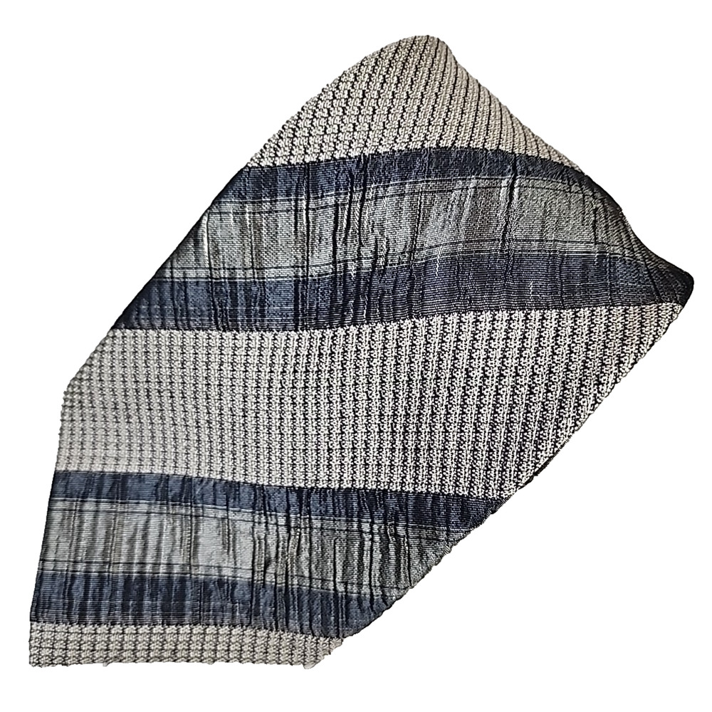 Alcione Silk Vintage Necktie 59" x 4" Silver/Gray - Made in Italy